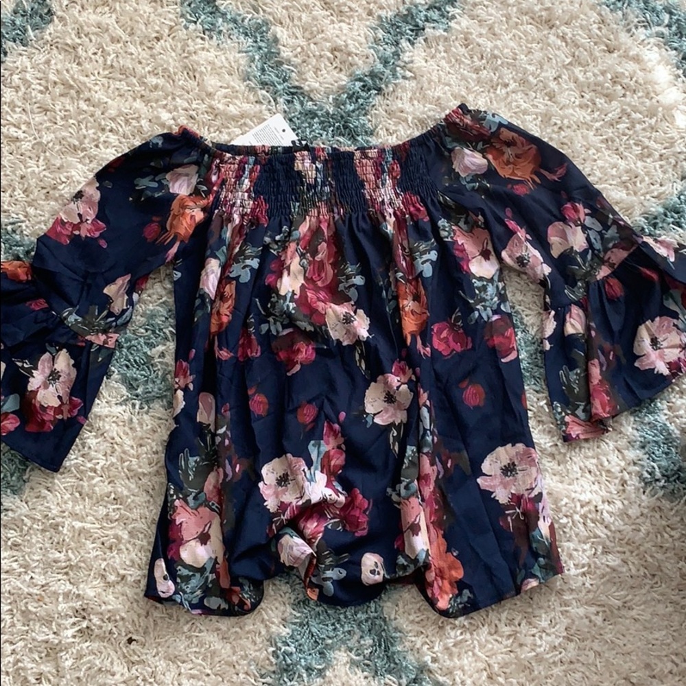 Off the shoulder flower blouse
